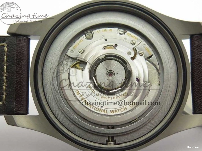 MIROTIME 0328 SmartChoice Mark XVIII IW327006 Titanium M+F 1:1 Best Edition Black Dial on Brown Leather Strap A 7145